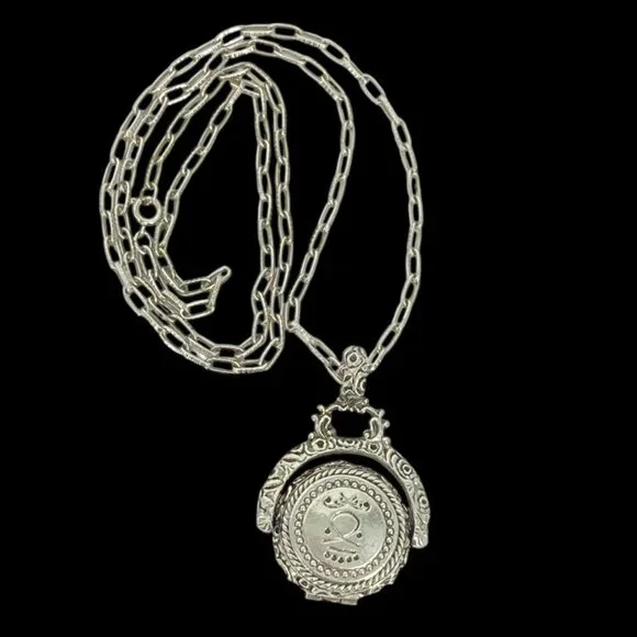 Goldette Hieroglyphic VTG Locket Spinner Pendent Fob - Picture 2 of 11